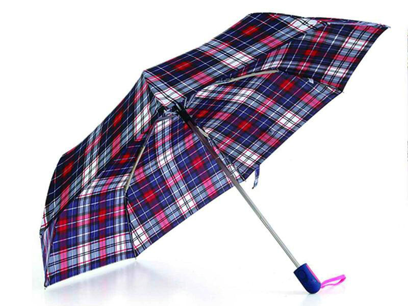 3 Sec. Compact Auto Open and Close Check Umbrella