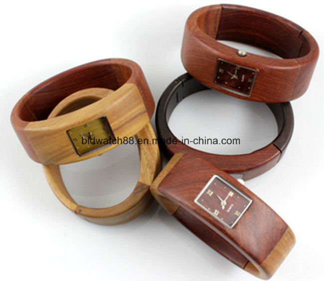 Hot Selling Wood Watch Ladies Wooden Bangle Bracelet Wrist Watches