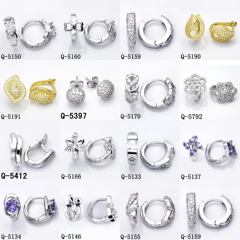 Fashion Jewelry 925 Silver Circle-Shaped Earring/Huggies (Q-2662)