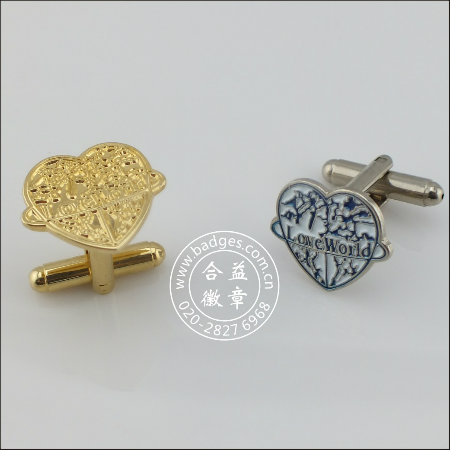 Silver Plated Metal Cufflinks with Flag Logo (GZHY-XK-009)