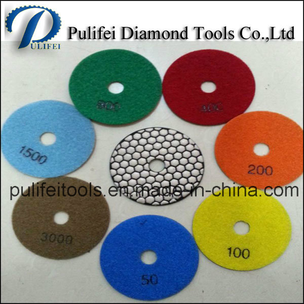 3 Inch Resin Hook flexible Diamond Polishing Honeycomb Dry Pad