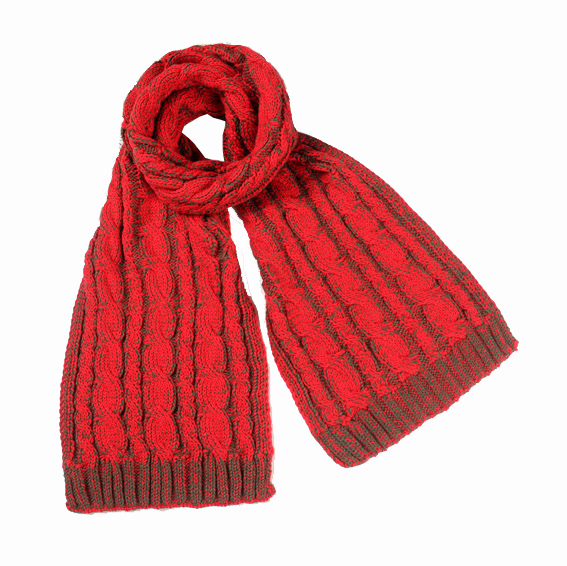 Womens Unisex Winter Warm Color Mixed Cable Heavy Knitted Scarf (SK162)