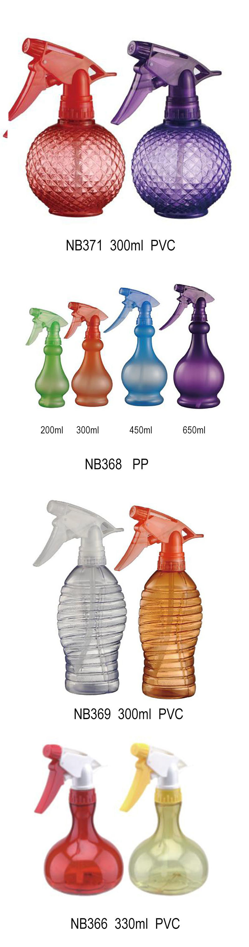 Plastic PVC Mini Trigger Sprayer Bottle for Garden (NB366)