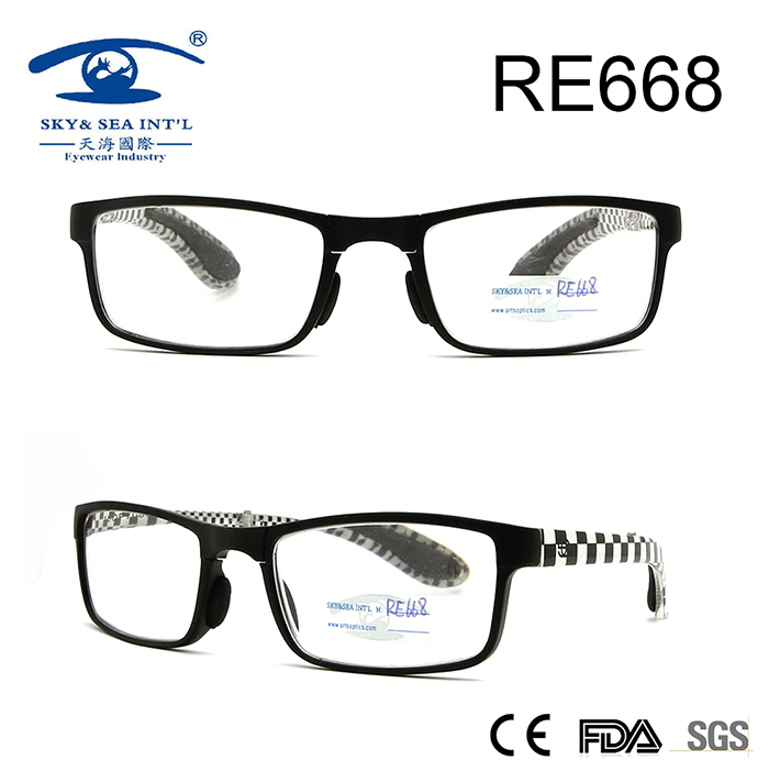 Best Design Black White Frame Spring Hinge Reading Glasses (RE668)