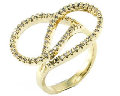 Fashion Jewelry for Wedding Love Gold Plated 925 Sterling Silver Finger Ring (R10404)