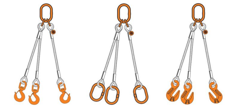 Three-Leg Bridle Mechanically Spliced Wire Rope Sling