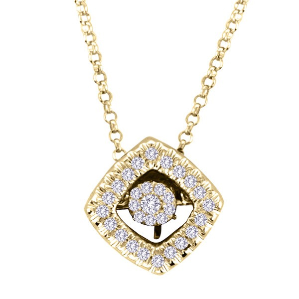 18k Gold Dancing Diamond Jewelry 925 Silver Pendants Necklace