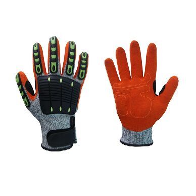 13G Hppe Liner Sandy Finish Nitrile Palm TPR Work Glove