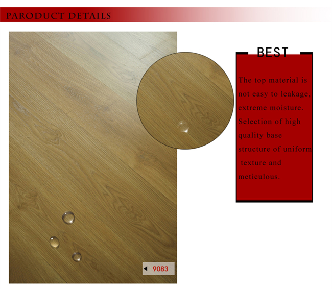 Vinyl 8.3mm E1 HDF AC3 Laminated Wooden Laminate Wood Flooring