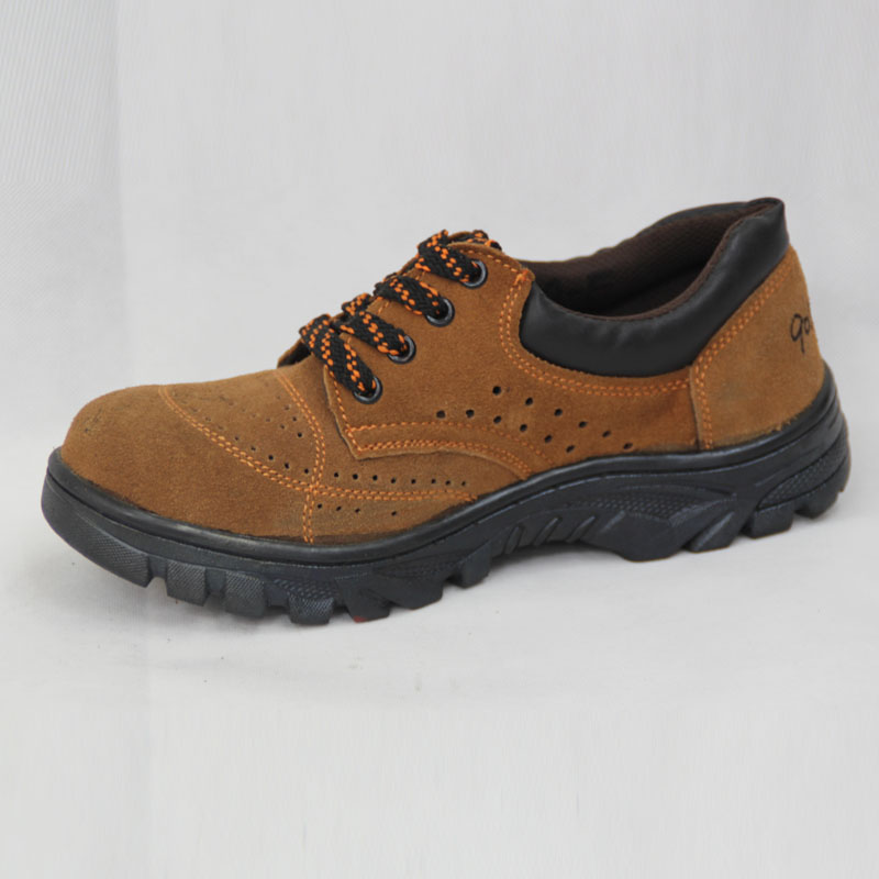 Suede Leather Safety Shoes (Brown)