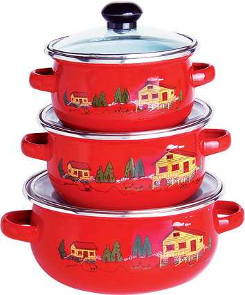 Enamel Casserole/3PCS Kitchenware Set /3PCS Cookware Set