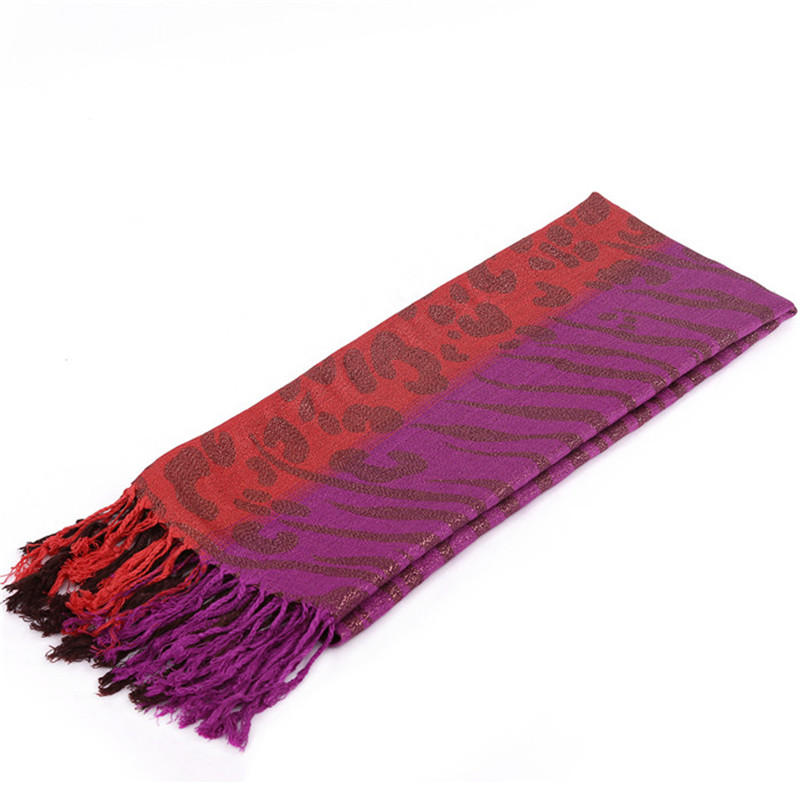 Viscose New Design Purple Scarf Winter Pashmina Ladies Shawl