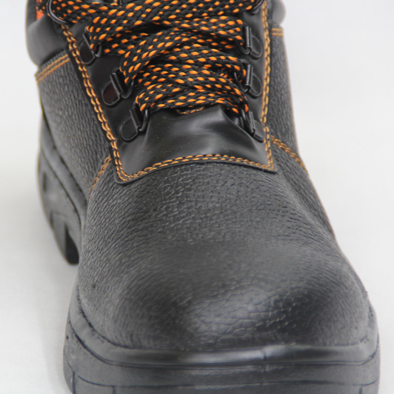 Black Rubber Sole Safety Shoes