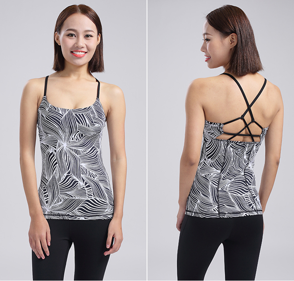 Lady Clothing Custom Digital Printing Stringer Yoga Tank Top