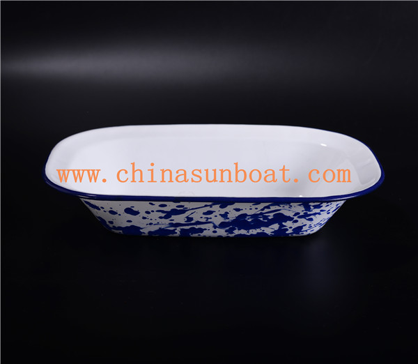 Sunboat Bakeware Kitchenware/ Kitchen Appliance Classical Style Square Plate Tray Enamel Tray Dinner Plate