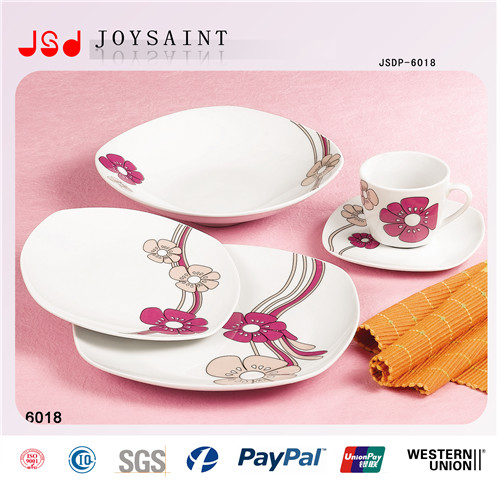 12PCS Square Shape Porcelain Tableware