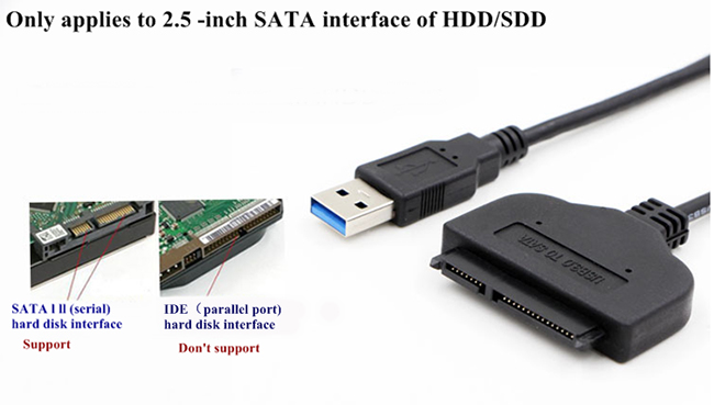 High Speed 7+15 Pin USB3.0 to SATA Converter USB Cable