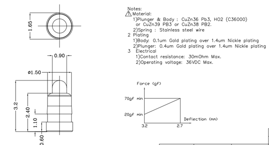 Brass Pogo Pin Electronic Connector for SMT