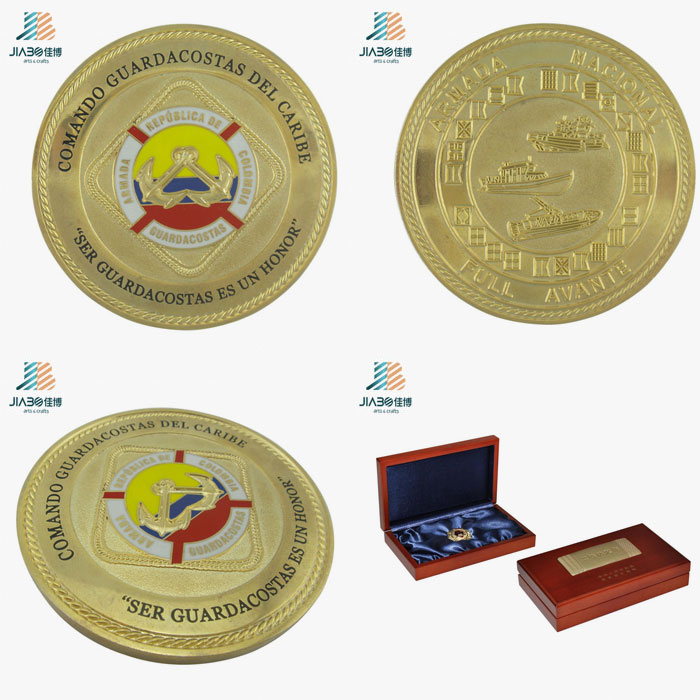 Factory Supply Enamel Round Gold Souvenir Coin for Custom