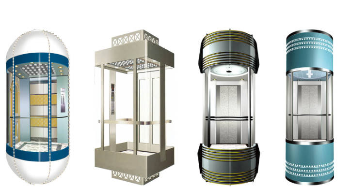 Glass with Stainless Steel Frame Sightseeing Observation Elevator Lift