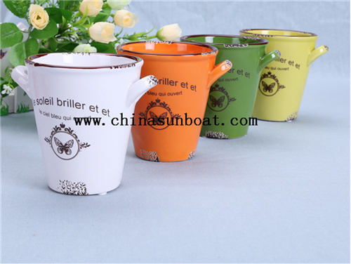 Enamel Decoration Small Lovely Flowerpot