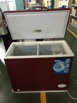 250L Red Color Top Open Freezer Small Deep Freezer