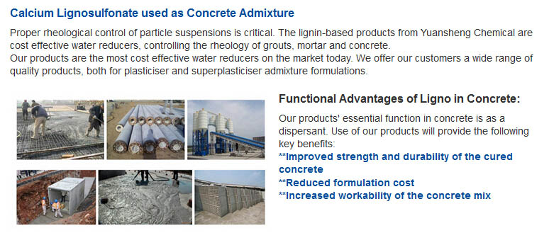 Admixture Concrete Building Raw Material Calcium Lignin Sulfonate with Pallet