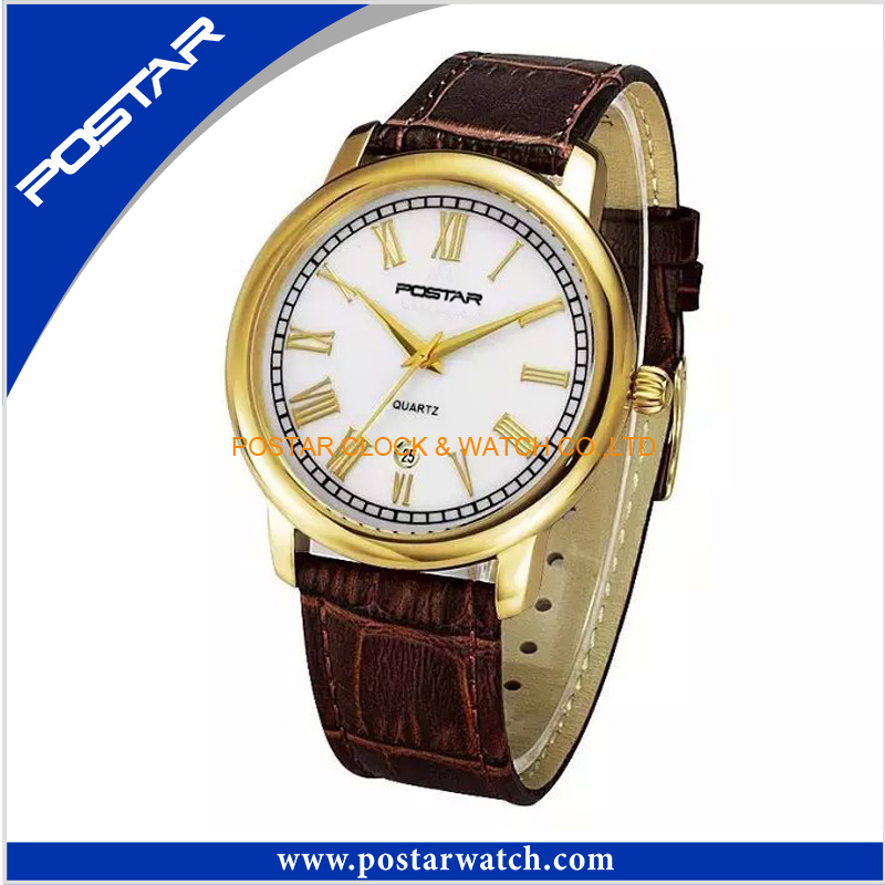 Simple Swiss Watch for Ladies with Genuine Leather Band