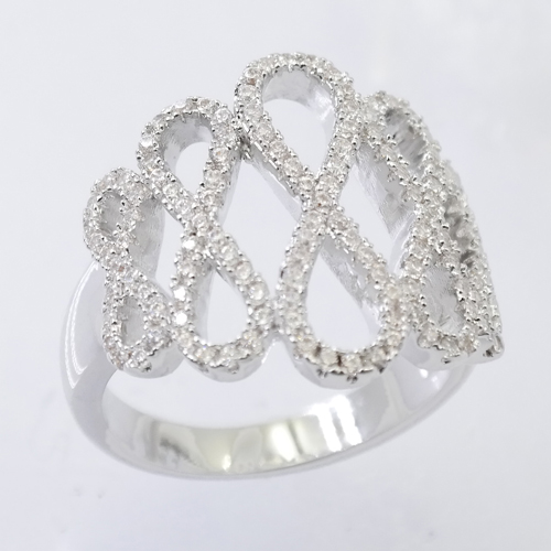 925 Sterling Silver Jewelry Infinity CZ Ring (KR3086)