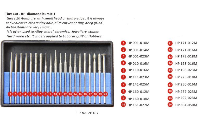 Tiny Cut HP Diamond Burs Kit