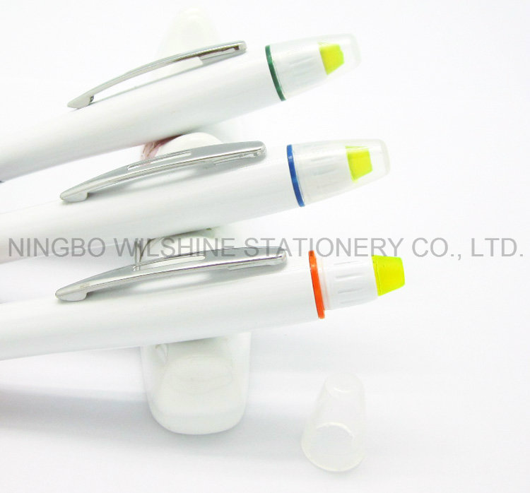 Plastic Ball Pen with Wax Highlighter for Promotion (BP0251)