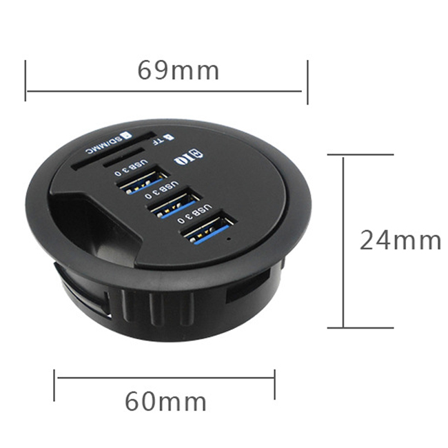 OTG USB Splitter 3 Ports USB Hub 3.0 with SD MMC TF Charging Ports