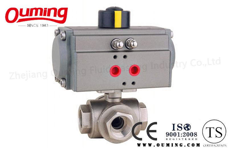 3 Way Thread Pneumatic Ball Valves