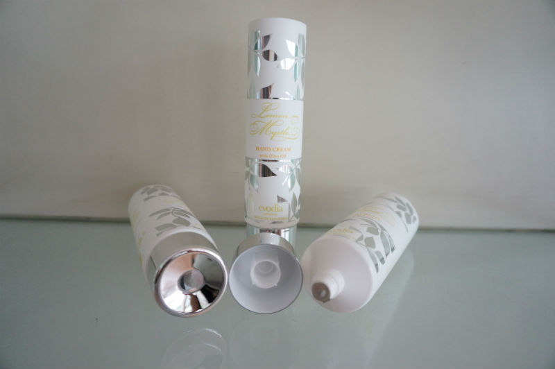 Plastic Soft Tube with Bright Silver Screw Cap for Hand Cream