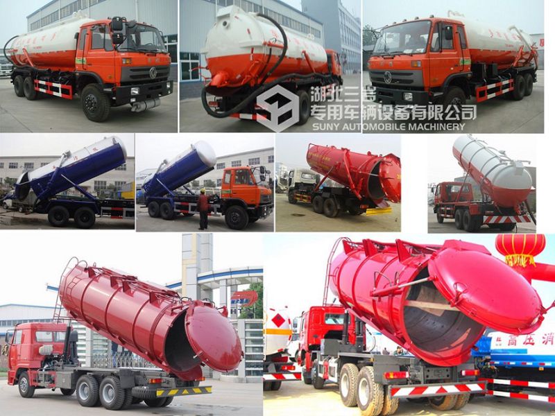 16cubic ~ 20 Cubic 6X4 6X6 Vacuum Sewage Sucking Tank Truck