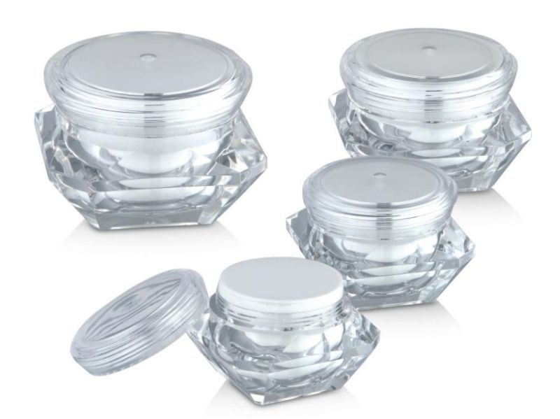 Diamond Acrylic Cream Jars for Cosmetic Packaging