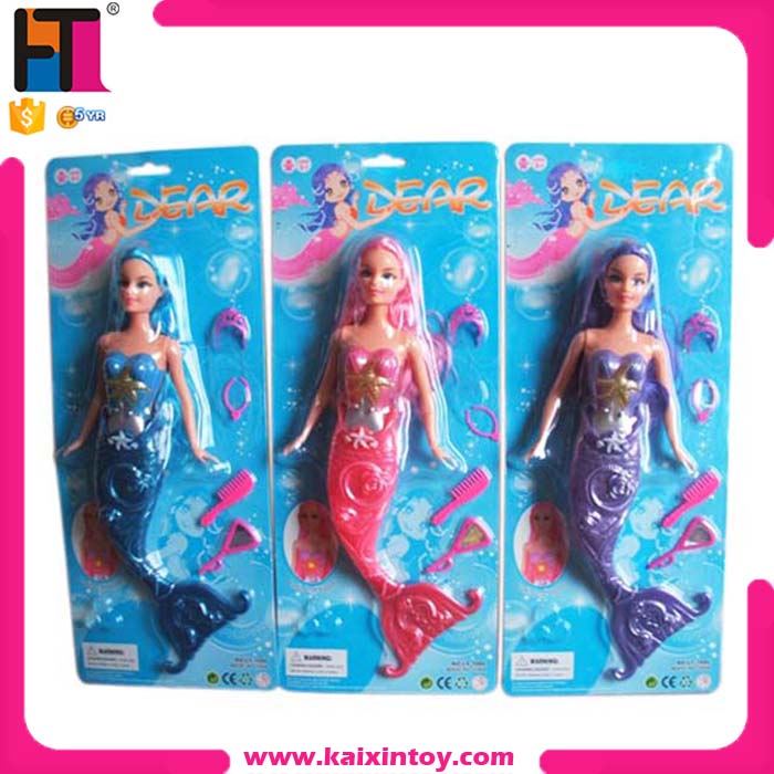 Children 11.5 Inch Mermaid Doll Toy for Christmas with Light Battery