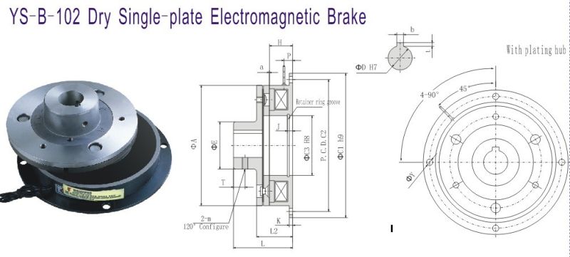 200nm Ys-B-20-102 DC24V for Machine Electromagnetic Brake