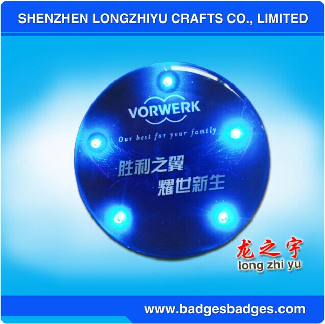 Promotional Cheap Printing LED Badge Flashing Blinking Pins