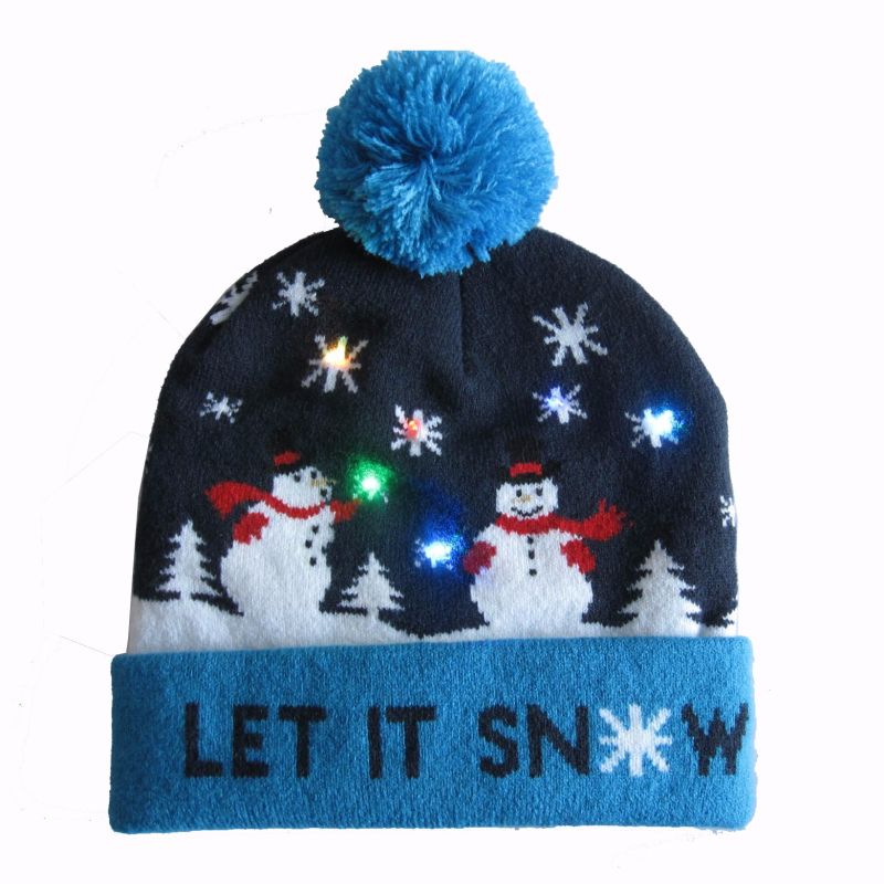 Christmas Xmas Unisex Knitted Flashing Glitter Hat Beanie (HW143)