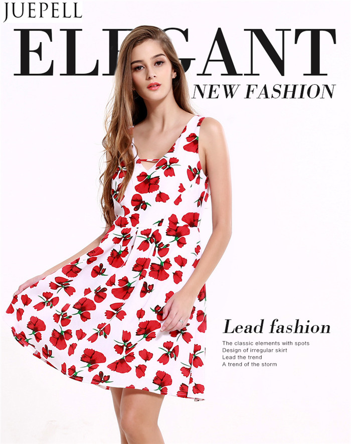 Summer New Women Sexy Halter Print Dress Long European and American V-Neck Sleeveless Dress