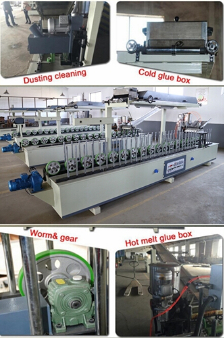 Woodworking PVC Profile Wrapping Machine with Scraping Coating Box