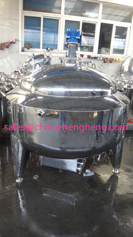 Stainless Steel Jacketed Mixing Kettle with Agitator