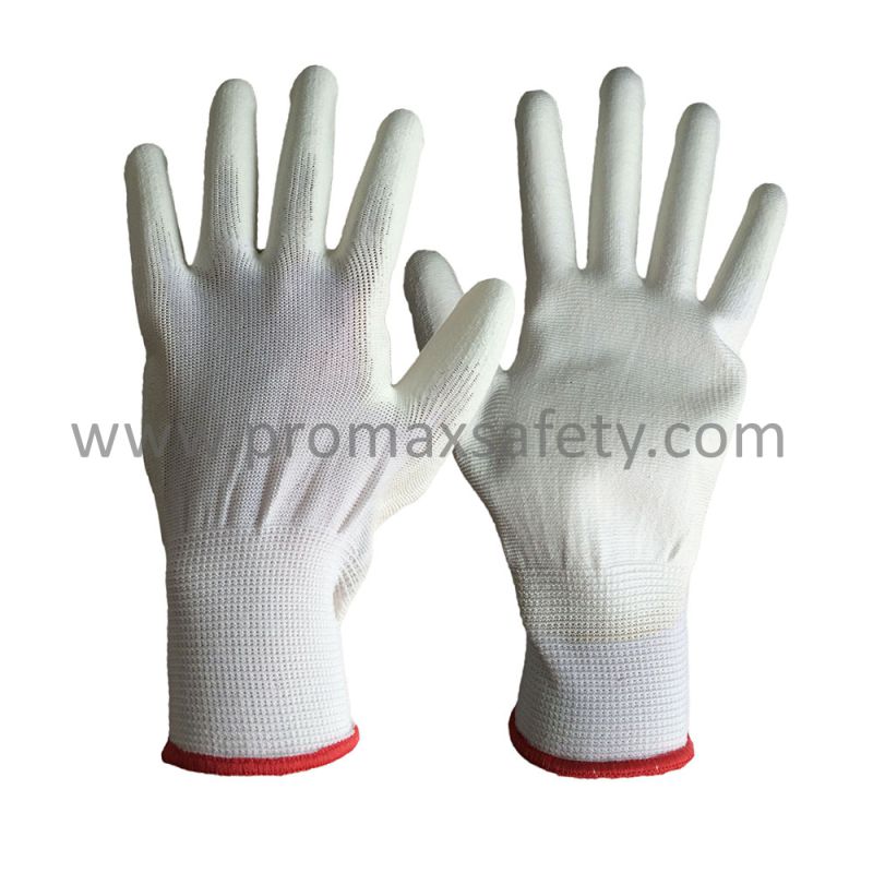 13G Polyester Liner PU Palm Coated Anti Static Work Glove