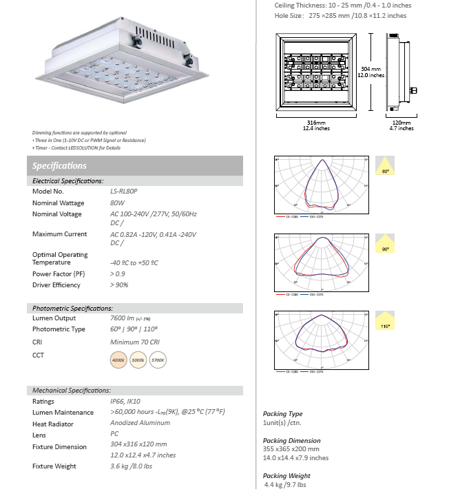 2015 New Recessed LED Bay Light with Favorable Price