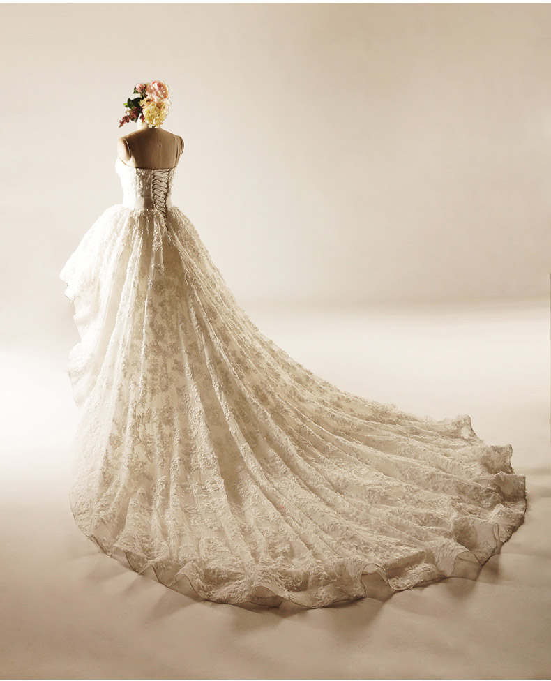 Short Wedding Dress with Court Train