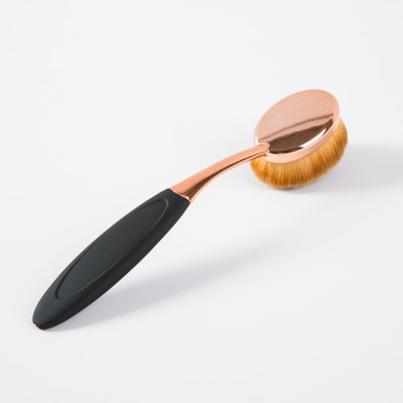 6PCS Black Gold Oval Toothbrush Professional Makeup Brushes Sets