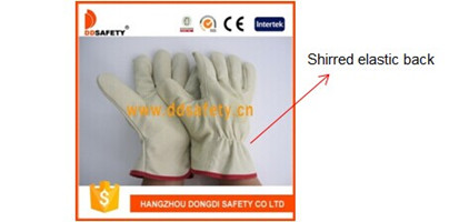 Pig Grain Leather Lining Safety Working Driver Glove Dld412