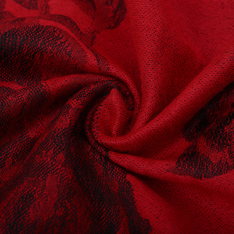 Red Flower Pashmina Winter Scarf Fashion Shawl for Lady