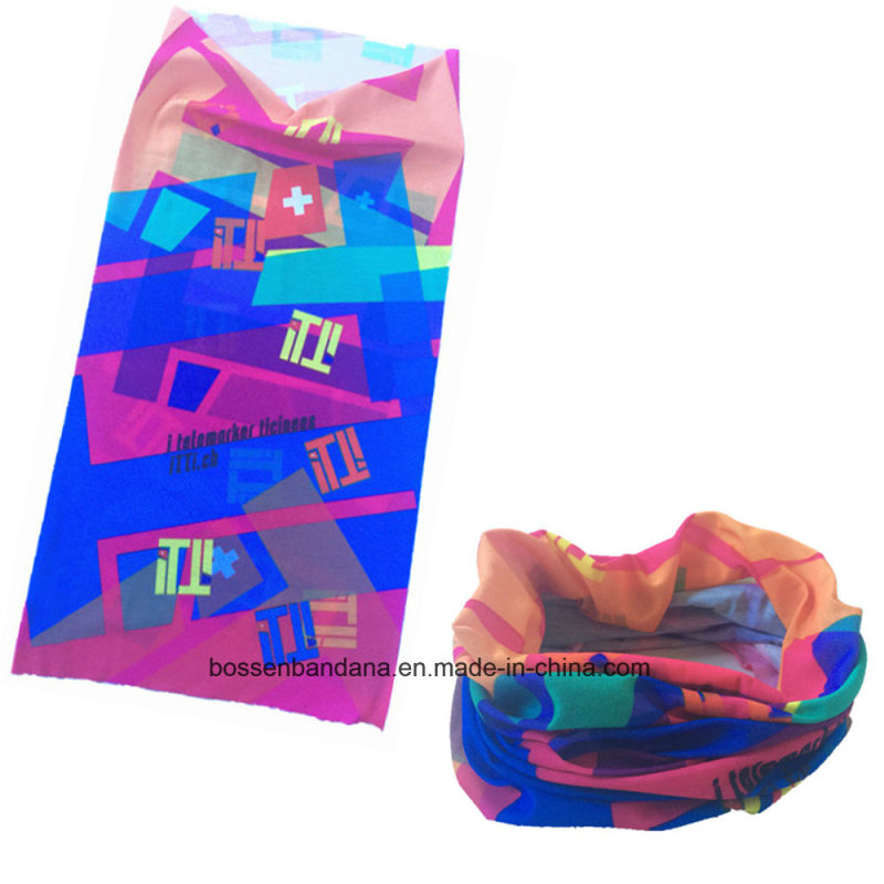 Custom Made Polyester Microfiber Elastic Customized Logo Printed Multifunctional Sports Buff Bandana Scarf